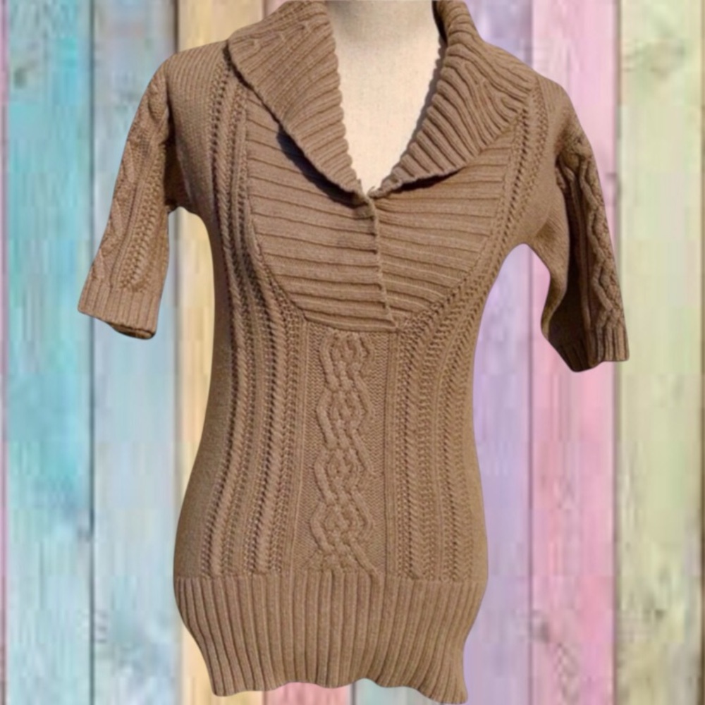 Banana Republic Tan Brown V-neck Sweater Top